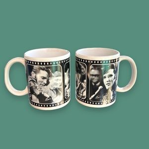 Elvis Presley Set of 2 Coffee Mugs Signature Products Black & White Retro Cups